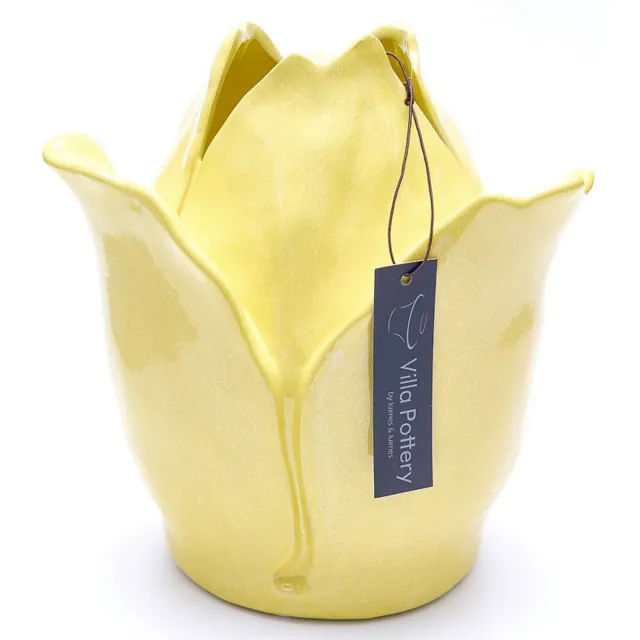 Vaas - Villa Pottery - Woondecoratie - Decoratie - Porselein - Waterdicht - Rosedale 1_3 Yellow Reactive