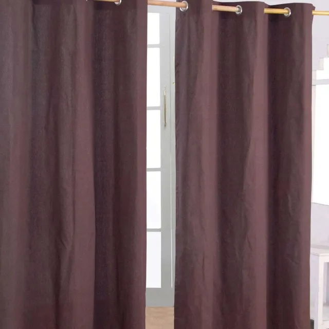 Homescapes gordijnen effen chocolade set van 2 182 x 137 cm Bruin