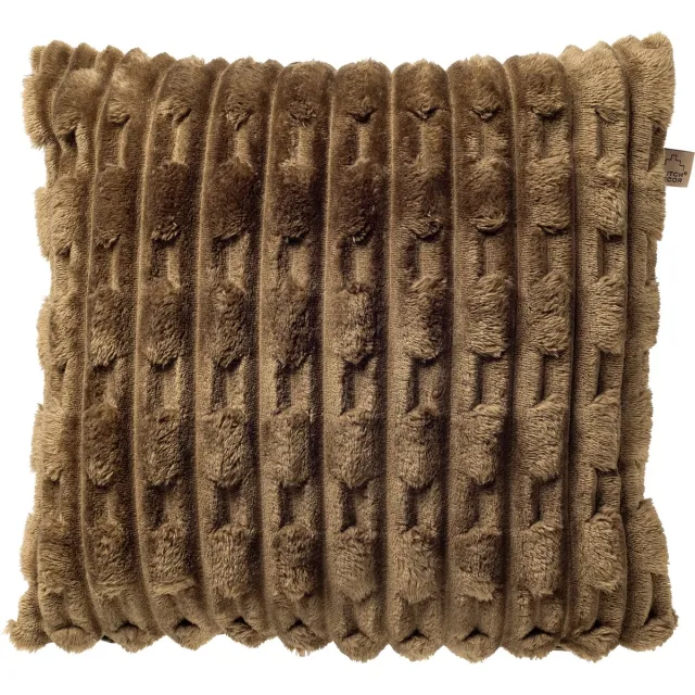 Dutch Decor LUCA - sierkussen 45x45 cm - gerecycled - bontlook - Military Olive - groen - Inclusief binnenkussen - Luxe kussens voor woonkamer & bank Olijfgroen