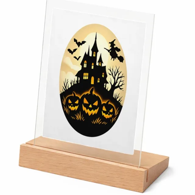 Mr Cadeautjes Glasframe met vaste tekst - design Een nachtelijke winterscene in dezelfde grafische opzet, met | cadeau Wit