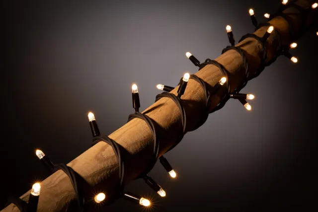 Blynx Kerstverlichting Buiten - 20 Meter - 200 LED Lampjes - Modern Warm Wit - Lichtsnoer - Zwart Snoer - IP67 - Koppelbaar tot 100m - Inclusief Startkabel