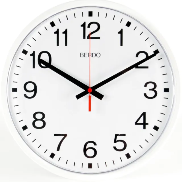 Berdo Berdoklok 25 cm Wit met Stil uurwerk