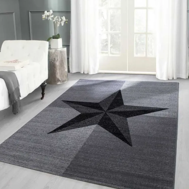 TapisTrend Designer tapijt Zwart-Grijs-Wit-Turquoise Modern design vloerkleed Plus 8002