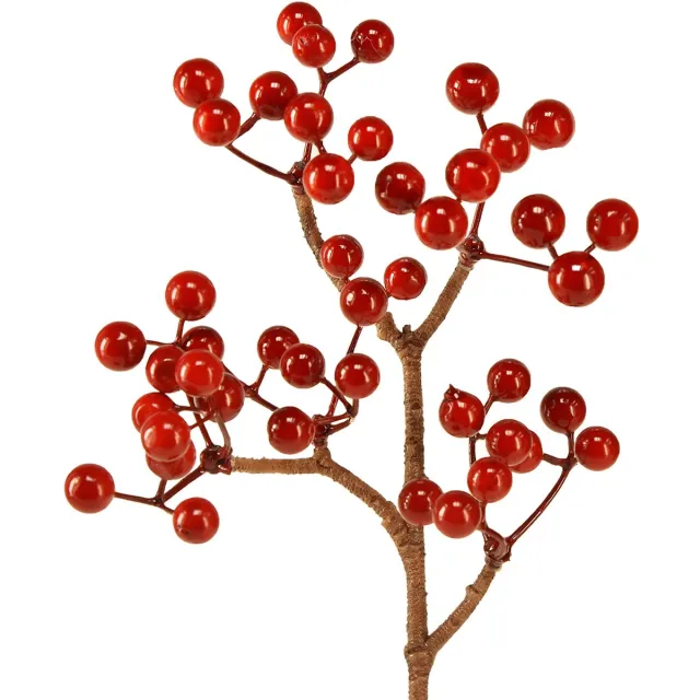 Viana Helderrode bessentakken – Ideaal voor feestelijke decoraties, 30 cm – rood