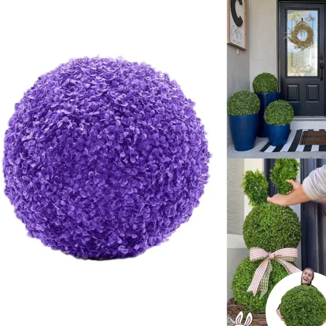 Home & Marker Kunstplanten - Buxusbol - Buxus Bol - Kunstplant - Nepplant - Kunst Plant - Nep Planten - 18 cm - Paars - TOPIORB