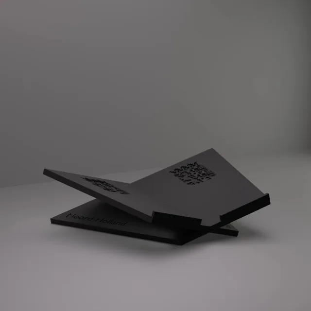 3d-gezellig Grote Boekenstandaard Noord-Holland - Boekensteun - Boekenhouder - Book Holder - 46*31*12 cm - Zwart - 100% gerecycled PLA (bioplastic)