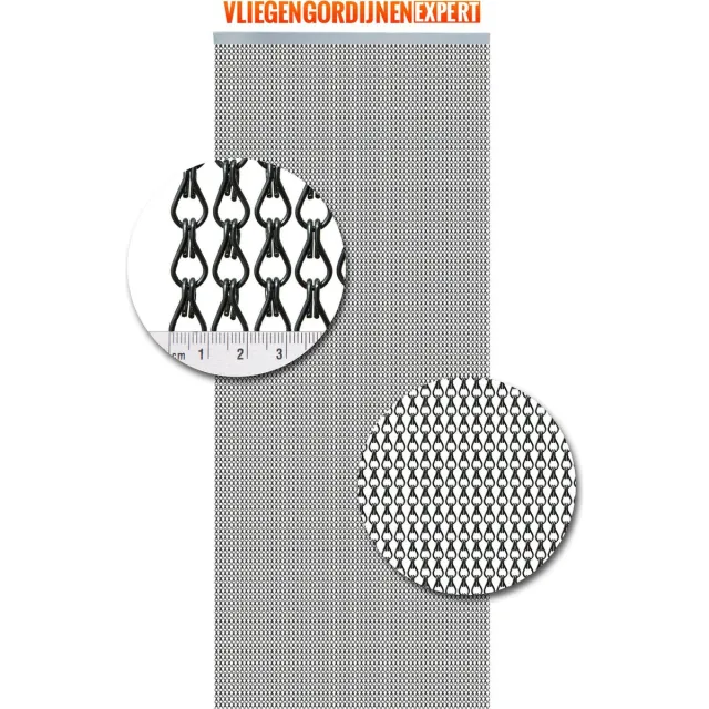 Vliegengordijnenexpert® Vliegengordijn Aluminium Antraciet - 100cm x 240cm
