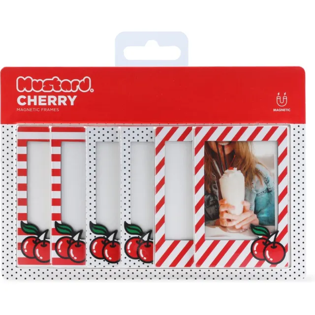 Mustard Cherry Fotohouders Magnetisch Set van 6 Stuks - Kunststof - Multicolor