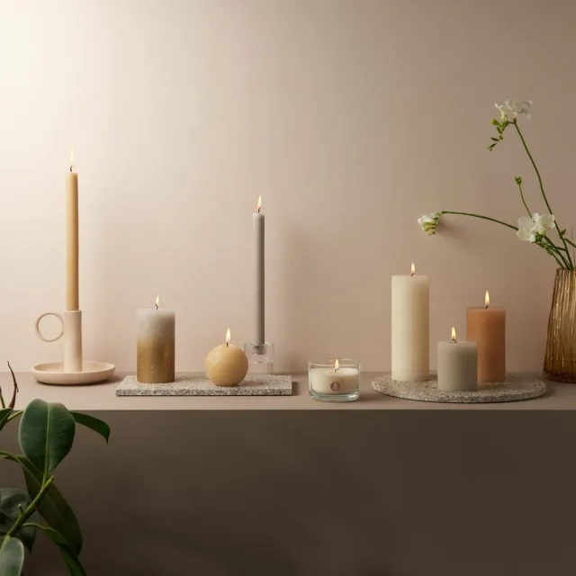 Bolsius Rustiek bolkaars - Ø76mm - Rustic Taupe