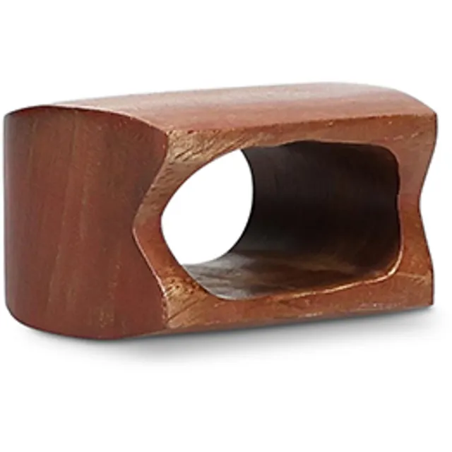 S&P Collection S|P Collection Servetring 5,5x4cm rechthoekig hout Moku - set/4 Dunkelbraun