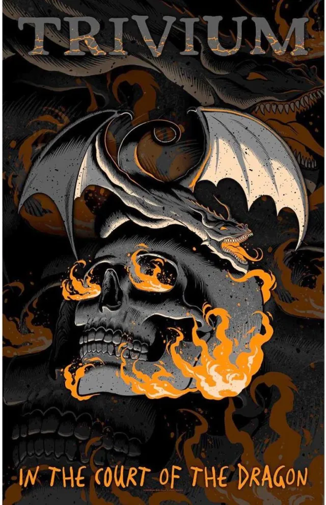 Rock Off Trivium - In The Court Of The Dragon Textiel Poster - Multicolours