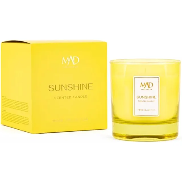 MAD PARFUMEUR Sunshine Geurkaars 200 Gram - Geurkaarsen – Frisse & Zonnige Geur Geel
