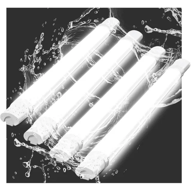 NETTLIFE Plafondlamp LED - Vochtbestendige lamp - 90 cm - IP65 Plafondverlichting - Lang Werklamp - 1xLED TL - 24 W - Koel wit Licht 5000 K - voor Badkamer | Garage | Werkplaats | Keuken - 4Stuks