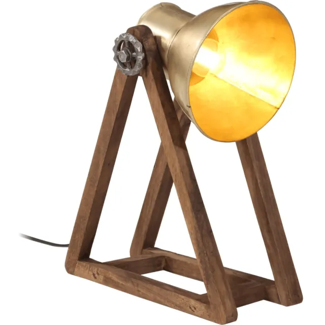 vidaXL Bureaulamp 25 W E27 30x17x40 cm antiek messingkleurig Bruin