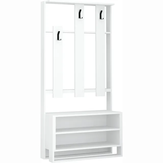 Hocus Picus Kapstok Staand 3 Haken - Wit - 36x180 cm