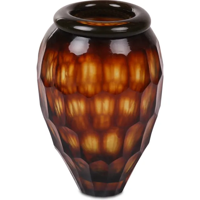 Gert Snel Vaas May glas 24 cm Donkerbruin