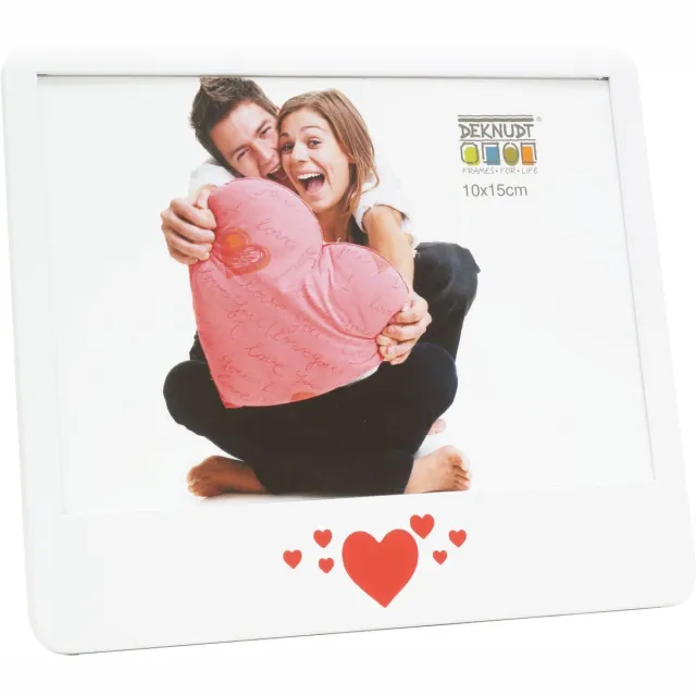 Deknudt Frames fotolijst S68KK1 E1H - wit - hart motief - 10x15 cm