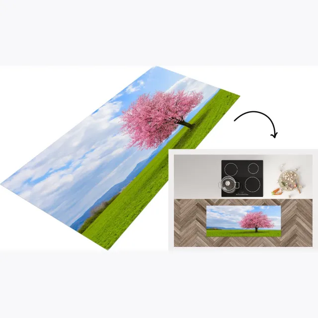KitchenYeah Keukenloper - Loper keuken - Sakura - Kleuren - Lente - Keukenloper vinyl Multicolor