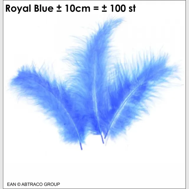 Abtraco Import Pluim / Veertjes kleur : Royal blue / ± 100 st / ± 10cm (ean=sku