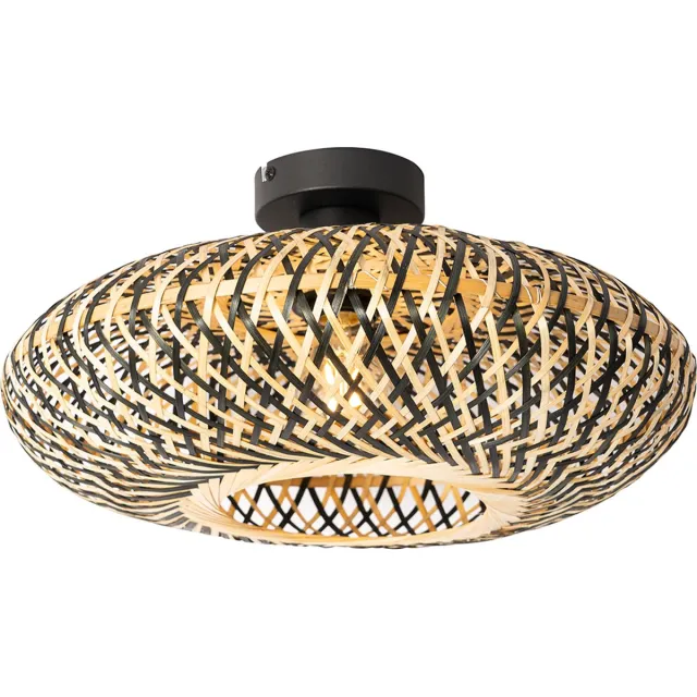 QAZQA ostrava - Oosterse Plafondlamp - 1 lichts - Ø 40 cm - Zwart - Woonkamer | Slaapkamer | Keuken
