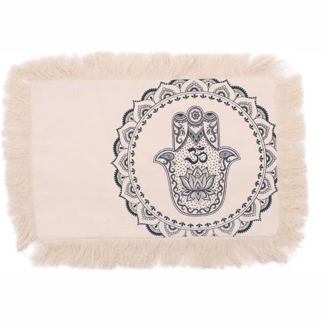 Ancient Wisdom 4 x Ancient Wisdom - Kussen - Hamsa mandala 30x50cm groen - decoratie - interieur - sierkussen - boho - kunst