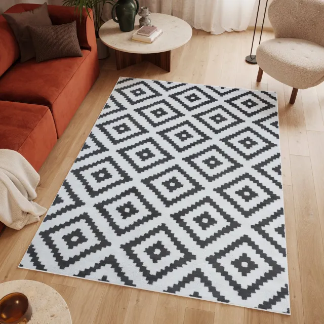 Tapiso Luxury Vloerkleed Wit Modern Woonkamer Tapijten