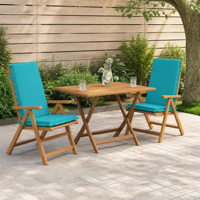 vidaXL Kussen voor stoel met hoge rug GEMERT 2 st 100% Polyester turquoise