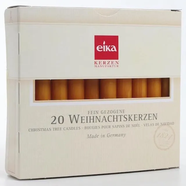 Eika Kerstboom Kaarsjes 10 x 1 cm Licht Bruin, 20 stuks in doos