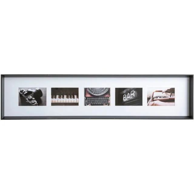Atmosphera Créateur d'intérieur® AXEL houten fotolijstje met glas voor 5 foto's Noir