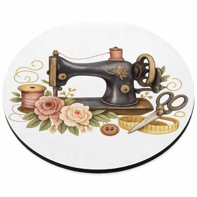 Mr Cadeautjes MDF magnetische fotolijst rond Ø 9,5 - design Vintage workshop-compositie met een ander ambachtelijk hoofd | cadeau Wit
