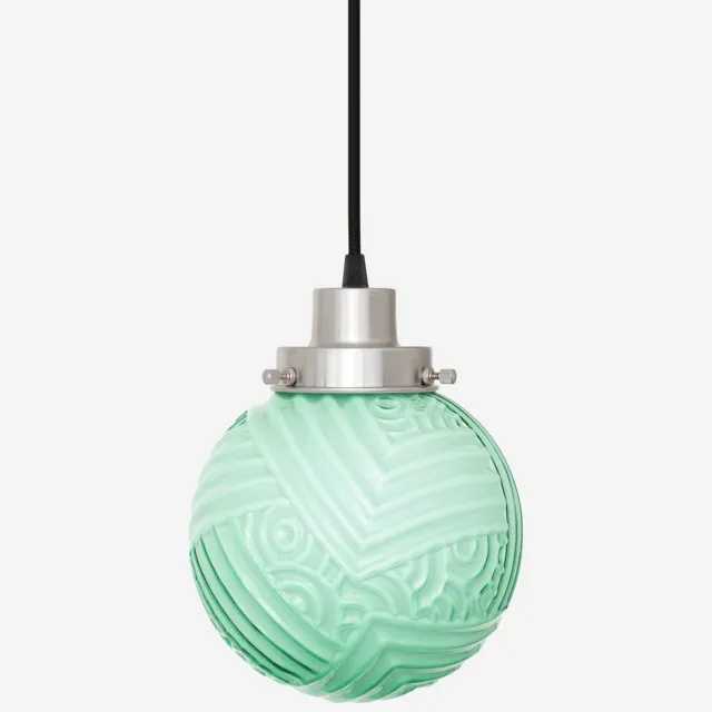 Coloured by Art Hanglamp aan snoer Nouveau Romance Mint 20's Matnikkel - Art Deco Trade Zachtgroen