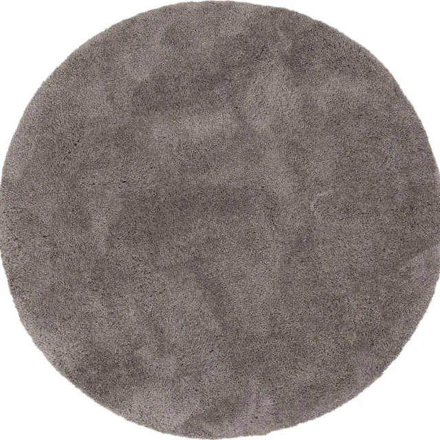 Pergamon Luxe superhoogpolig hoogpolig vloerkleed Luca Round Grijs Beige