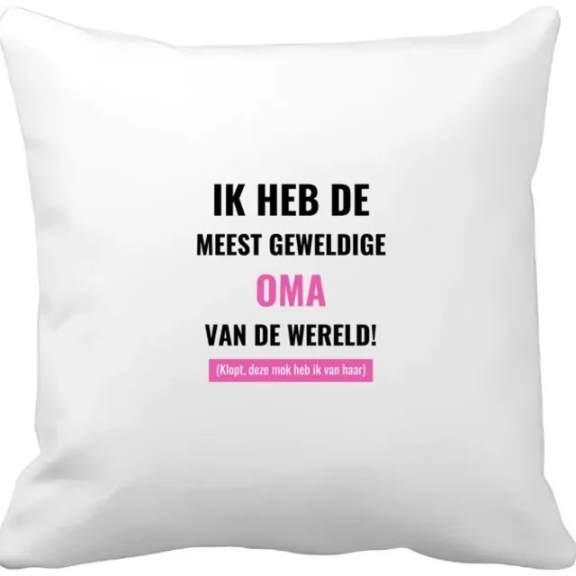 Akyol ik heb de meest geweldige oma van wereld (klopt, deze mok heb ik van haar) Kussen hoes - Oma - de meest geweldigste oma - verjaardagscadeau - verjaardag - cadeau - cadeautje voor oma - oma artikelen - kado - geschenk - gift - 40 bij 40 cm Multicolor