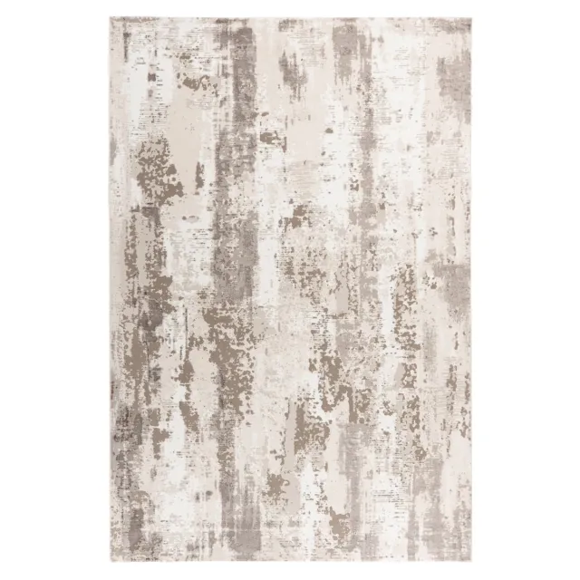 Padiro design laagpolig vloerkleed 80 x 150 cm - lichtbeige - modern abstract ontwerp - van polyester