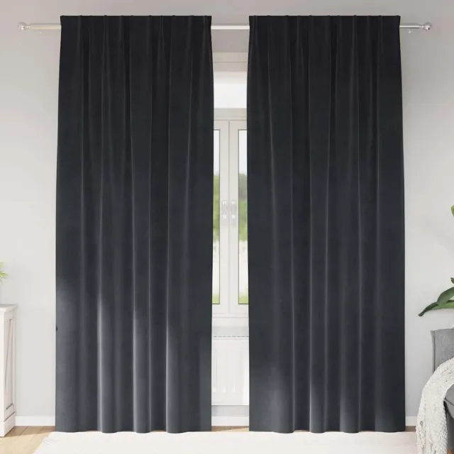 vidaXL Gordijnen 2 st Donkergrijs 140 x 245 cm fluweel