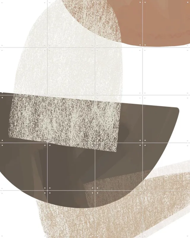 IXXI Earth Tone Geometric Art, Melloi Art & Various - 80 x 100 cm - Grote wanddecoratie en posters - Abstract, Illustraties, Grafisch Ontwerp Beige / Bruin