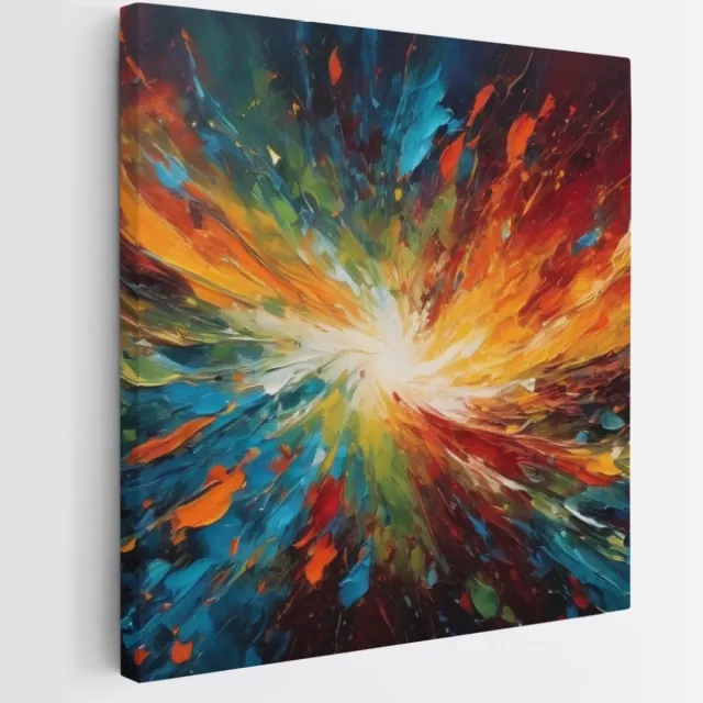 Saammp Canvas Schilderij - Kleurrijk - Abstract - 30x30 - Foto op canvas - Wanddecoratie - Muurdecoratie Woonkamer - Slaapkamer decoratie - Canvas Print Multicolor