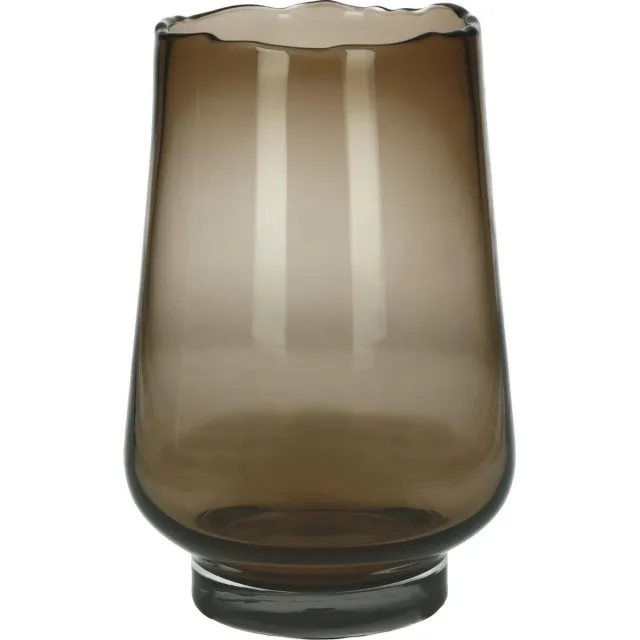 Pomax Windlicht met gekartelde rand 24 cm hoog Pomax amberkleurig