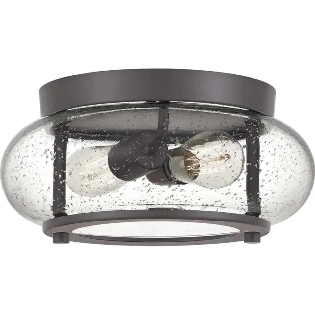 Quoizel LED Plafondlamp Trilogy | 2X E27 Max 60W | Dimbaar | Old Bronze Geen