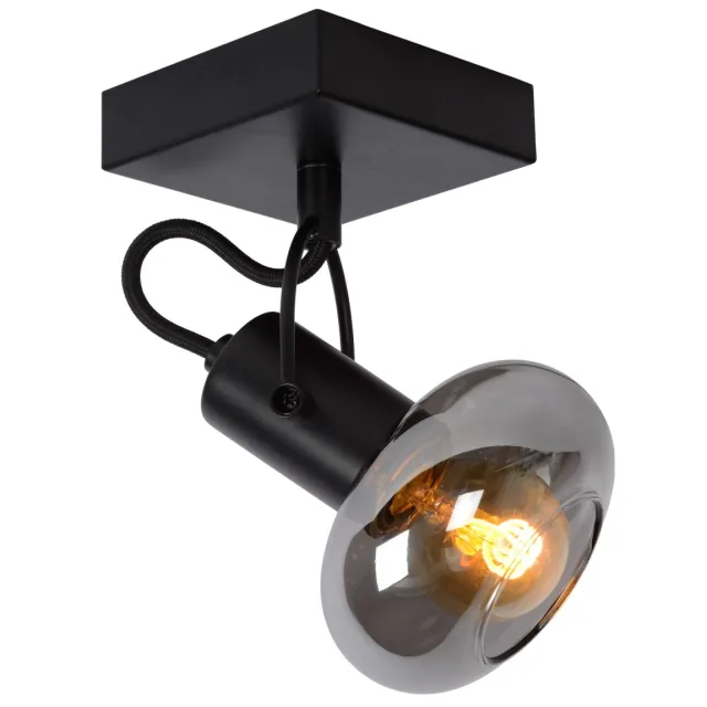 Lucide opbouwspot Madee Zwart/Fumé