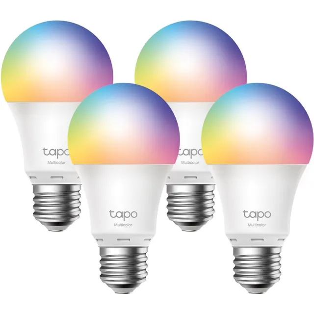 TP-Link Tapo L530E Slimme Ledlamp E27 - Grote Fitting - Wit & Kleur - WiFi - 4-pack