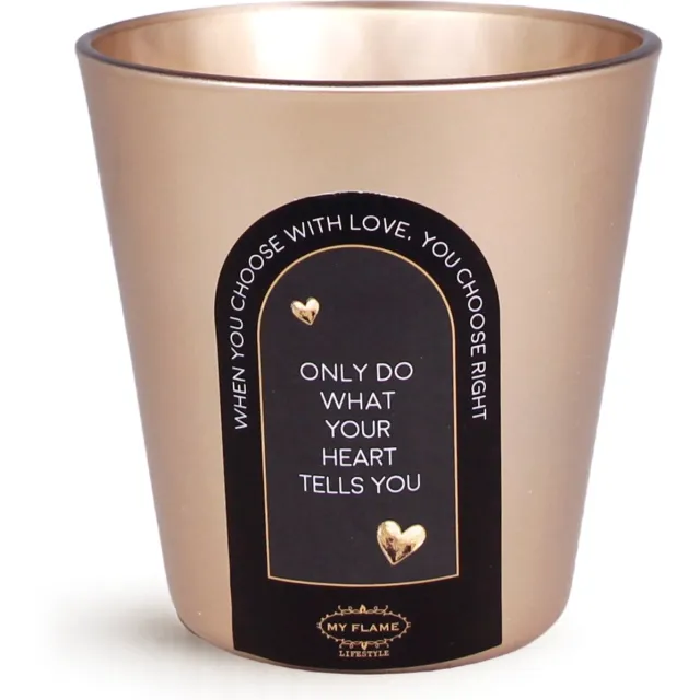 My Flame Lifestyle MY FLAME - LED Kaars - ONLY DO WHAT YOUR HEART TELLS YOU - Afmetingen: 11x11x10 cm - inclusief batterijen goud