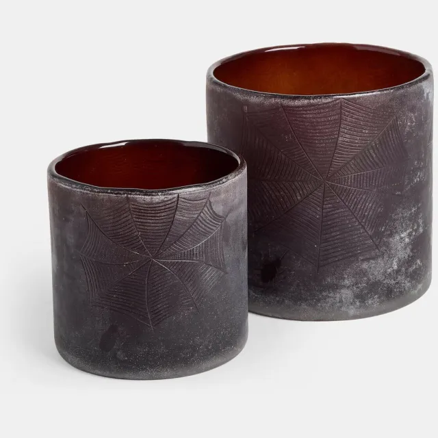 Loberon Windlicht set van 2 Brannora bruin