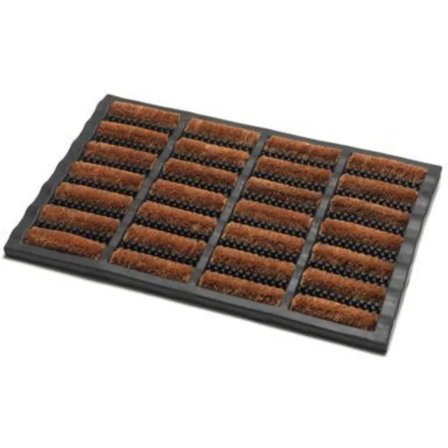 Addis , rubberen antislip deurmat met duurzame kokos borstels. 40 x 60 cm ZWART MET BRUIN KOKOS