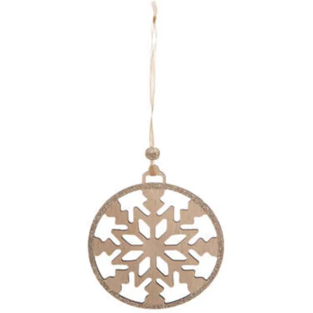 Feeric lights & Christmas Kersthangers 8 Stuks - Kerstaccessoires - Kerstboom Versiering Sneeuwvlok Hout Kerstversiering - lengte 9,5 x breedte 0,5 x hoogte 11 cm Multicolore