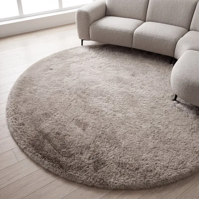 LABEL51 Indy Vloerkleden - Bruin - Polyester - 200x200 cm - Rond