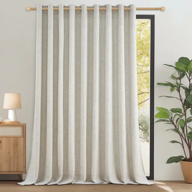 Unyqoos Linnenlook halftransparante gordijnen voor woonkamer en slaapkamer Beige