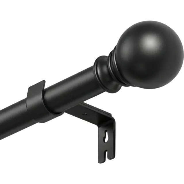 VELZINO® Gordijnrails Uitschuifbaar - Gordijnroede - Gordijnstang - Met Houders - 66-300 cm - Zwart