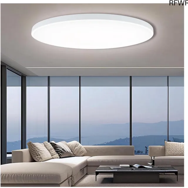 RFWR Ronde Led-plafondlamp 30 cm, 24W, IP44 - Energiebesparend voor Badkamer, Slaapkamer en Keuken Wit