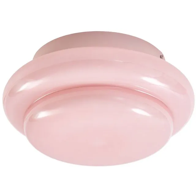 Lucande plafondlamp - 1licht - Metaal, glas - H: 15.6 cm - E27 - roze
